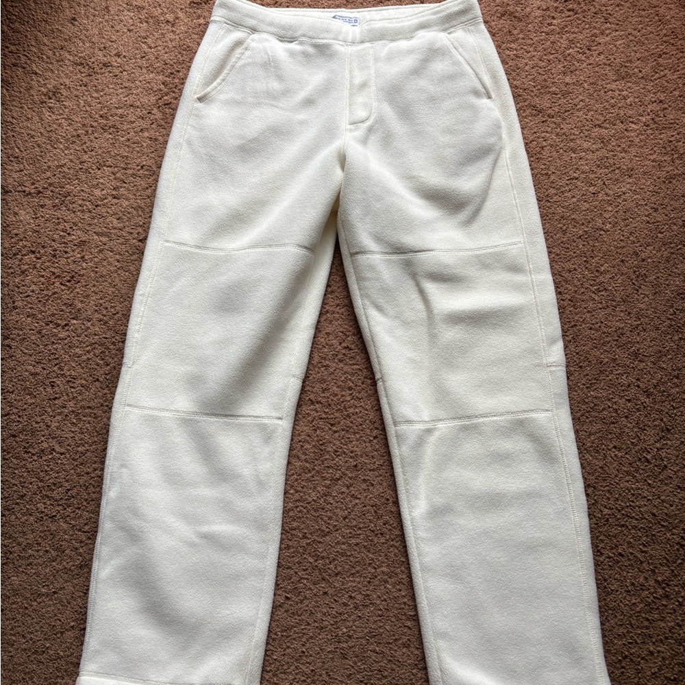 Zara Man Cozy Cream Fleece Sweatpants tightening cuffs warm comfortable